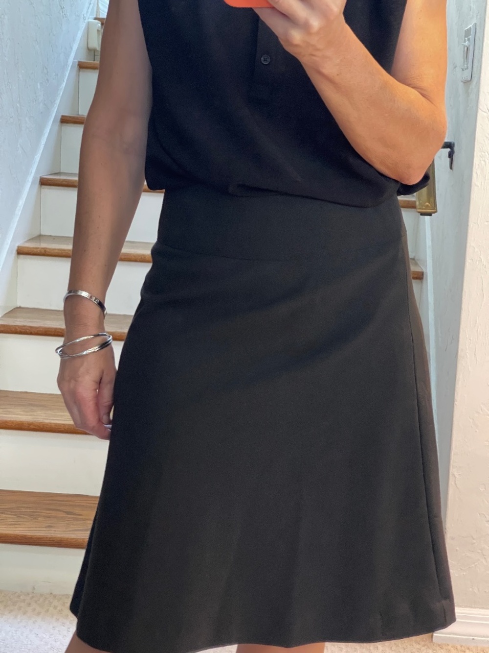 Express Design Studio black knee length flare skirt women 0